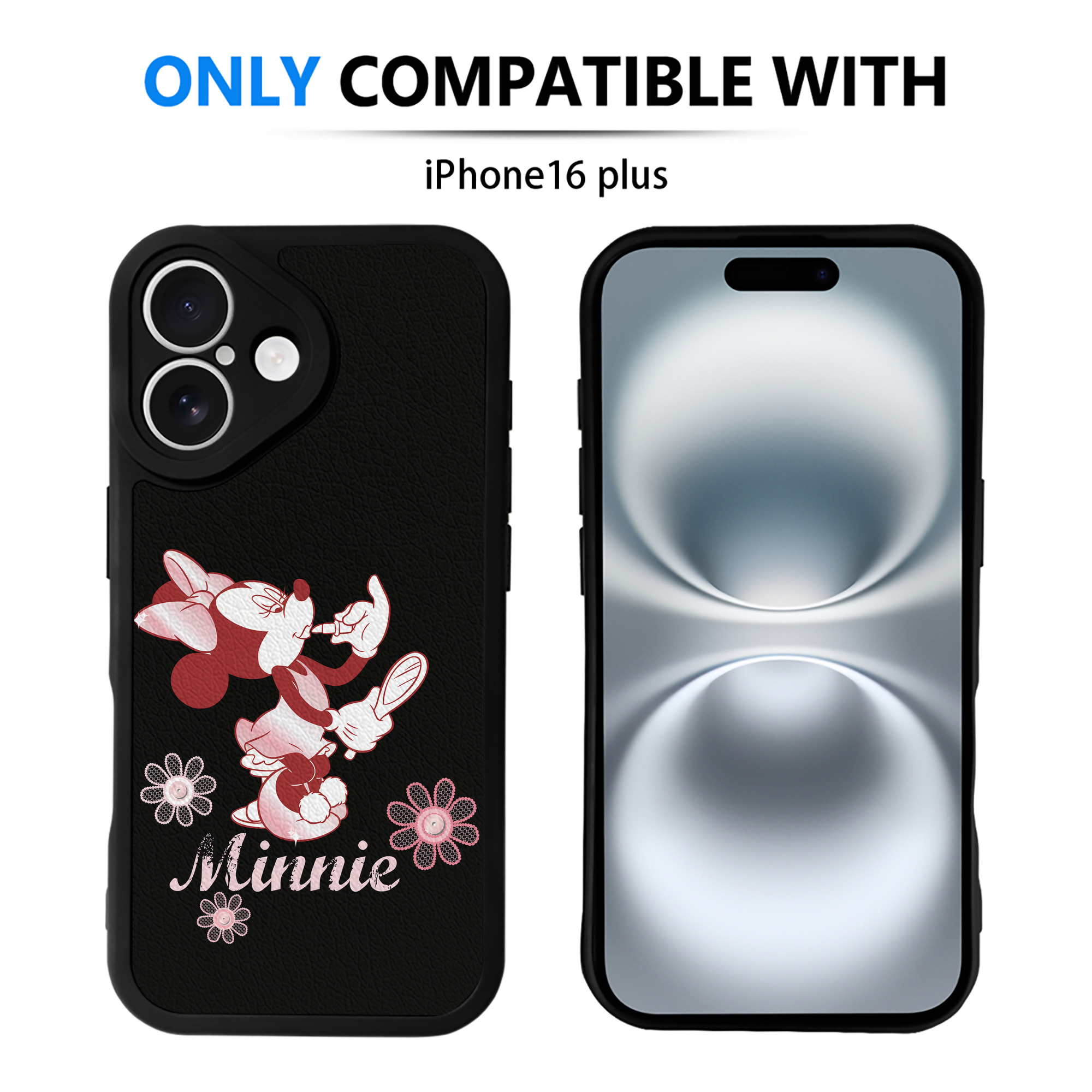 （画像用） ミッキーマウス Mickey Mouse 【iPhone 16シリーズ対応】シリコンスマホケース（レザー調） 材質：シリコン